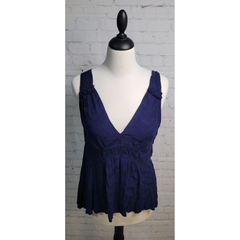 Maeve Dark Blue 100% Rayon Top size Sm